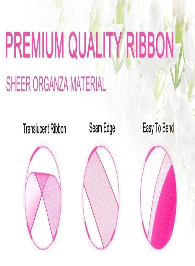 IMPRINT Sheer Organza Chiffon Ribbon, 1 Inch, 35 Metres, Roll, Pink - Image 2